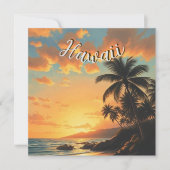  stijl Hawaiian Travel Coast Zee Sunset Feestdagenkaart (Voorkant)