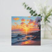  stijl Hawaiian Travel Coast Zee Sunset Feestdagenkaart (Staand voorkant)