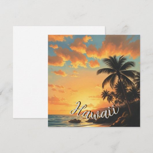  stijl Hawaiian Travel Coast Zee Sunset Feestdagenkaart (Voorkant / Achterkant)