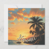  stijl Hawaiian Travel Coast Zee Sunset Feestdagenkaart (Voorkant)