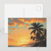  stijl Hawaiian Travel Coast Zee Sunset Feestdagenkaart (Voorkant / Achterkant)