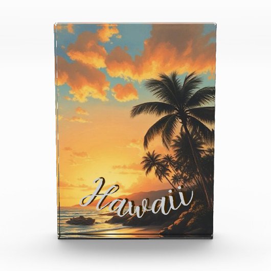 stijl Hawaiian Travel Coast Zee Sunset Fotoblokken (Voorkant)