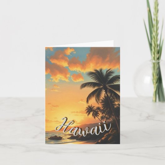  stijl Hawaiian Travel Coast Zee Sunset Kaart (Voorkant)