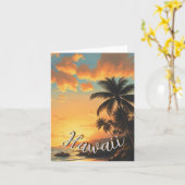  stijl Hawaiian Travel Coast Zee Sunset Kaart (Gele Bloem)