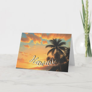  stijl Hawaiian Travel Coast Zee Sunset Kaart
