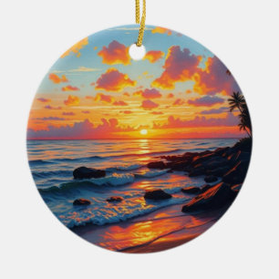 stijl Hawaiian Travel Coast Zee Sunset Keramisch Ornament