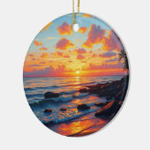  stijl Hawaiian Travel Coast Zee Sunset Keramisch Ornament (Links)