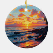  stijl Hawaiian Travel Coast Zee Sunset Keramisch Ornament (Achterkant)