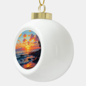 stijl Hawaiian Travel Coast Zee Sunset Keramische Bal Ornament (Rechts)