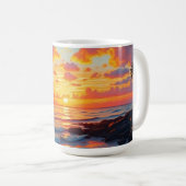 stijl Hawaiian Travel Coast Zee Sunset Koffiemok (Voorkant rechts)
