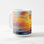 stijl Hawaiian Travel Coast Zee Sunset Koffiemok (Voorkant links)