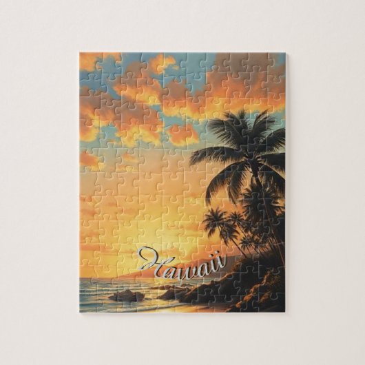  stijl Hawaiian Travel Coast Zee Sunset Legpuzzel (Verticaal)