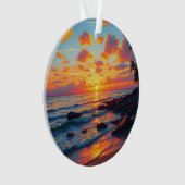  stijl Hawaiian Travel Coast Zee Sunset Ornament (voorkant)