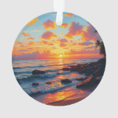  stijl Hawaiian Travel Coast Zee Sunset Ornament (achterkant)