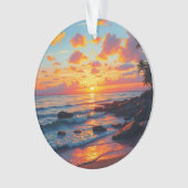  stijl Hawaiian Travel Coast Zee Sunset Ornament (voorkant)