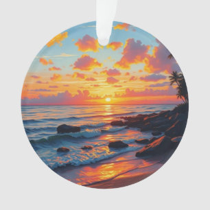 stijl Hawaiian Travel Coast Zee Sunset Ornament