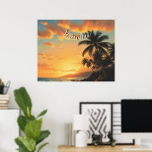  stijl Hawaiian Travel Coast Zee Sunset Poster (Thuiskantoor)