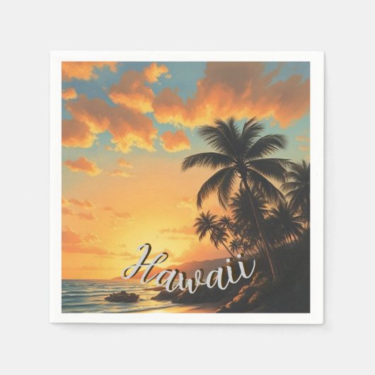  stijl Hawaiian Travel Coast Zee Sunset Servet (Voorkant)