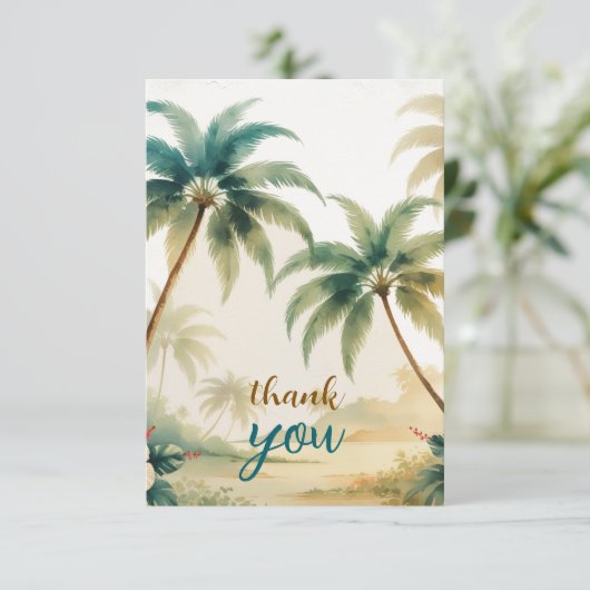  stijl Hawaiian Travel Honolulu Bedankkaart (Staand voorkant)