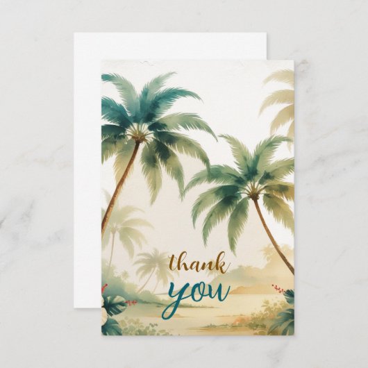  stijl Hawaiian Travel Honolulu Bedankkaart (Voorkant / Achterkant)