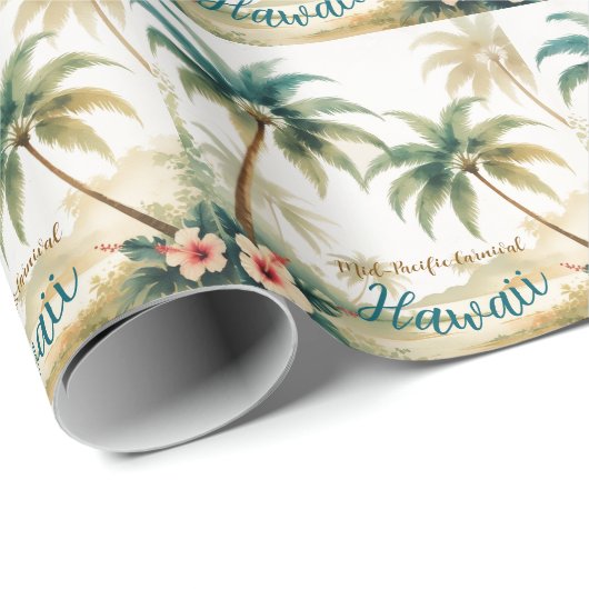  stijl Hawaiian Travel Honolulu Cadeaupapier (Rol Hoek)