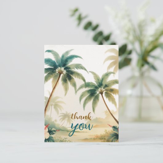 stijl Hawaiian Travel Honolulu Dank u Briefkaart (Staand voorkant)