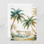  stijl Hawaiian Travel Honolulu Feestdagenkaart (Voorkant / Achterkant)