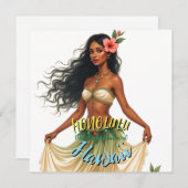  stijl Hawaiian Travel Honolulu Girl Kaart (Voorkant / Achterkant)
