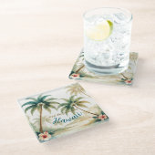  stijl Hawaiian Travel Honolulu Glazen Onderzetter (Schuin)