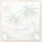  stijl Hawaiian Travel Honolulu Glazen Onderzetter (Achterkant)