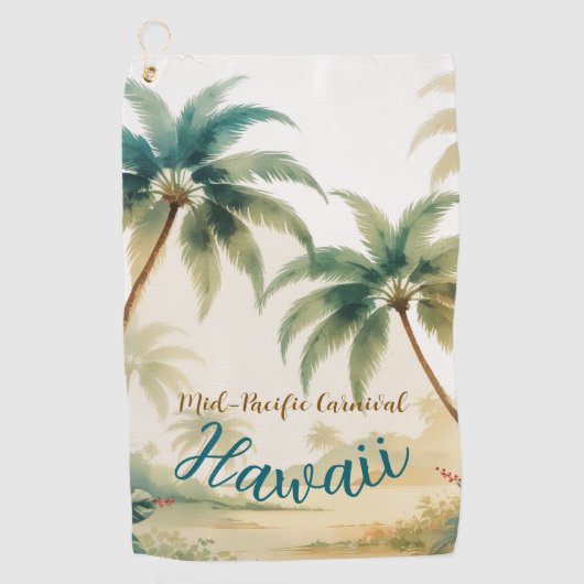  stijl Hawaiian Travel Honolulu Golfhanddoek (Voorkant)