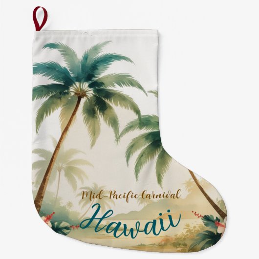  stijl Hawaiian Travel Honolulu Grote Kerstsok (Voorkant)