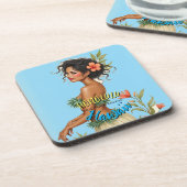 stijl Hawaiian Travel Honolulu Hula Meisje Bier Onderzetter (Linkerzijde)