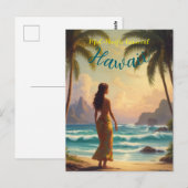  stijl Hawaiian Travel Honolulu Hula Meisje Briefkaart (Voorkant / Achterkant)