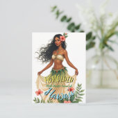  stijl Hawaiian Travel Honolulu Hula Meisje Briefkaart (Staand voorkant)