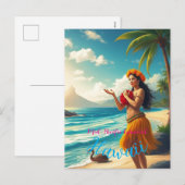  stijl Hawaiian Travel Honolulu Hula Meisje Feestdagenkaart (Voorkant / Achterkant)