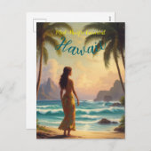  stijl Hawaiian Travel Honolulu Hula Meisje Feestdagenkaart (Voorkant / Achterkant)