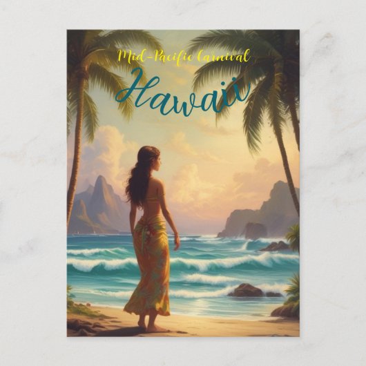  stijl Hawaiian Travel Honolulu Hula Meisje Feestdagenkaart (Voorkant)