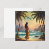 stijl Hawaiian Travel Honolulu Hula Meisje Feestdagenkaart (Voorkant / Achterkant)