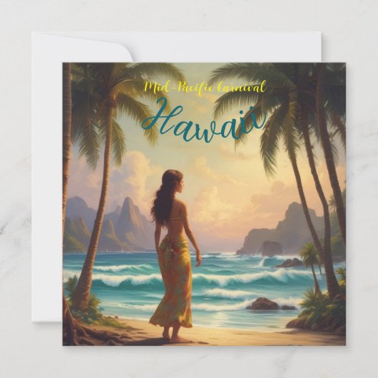 stijl Hawaiian Travel Honolulu Hula Meisje Feestdagenkaart (Voorkant)