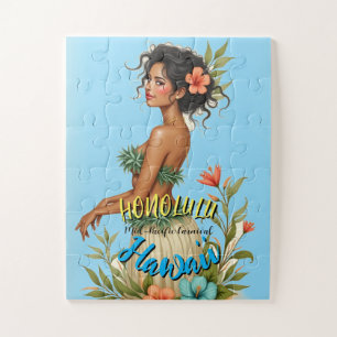stijl Hawaiian Travel Honolulu Hula Meisje Legpuzzel
