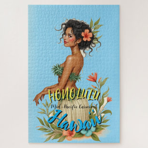  stijl Hawaiian Travel Honolulu Hula Meisje Legpuzzel
