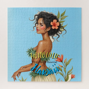  stijl Hawaiian Travel Honolulu Hula Meisje Legpuzzel