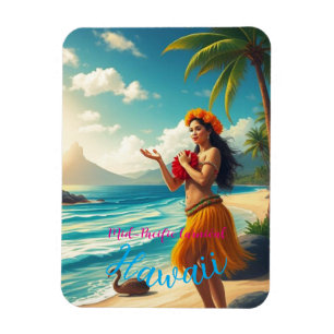  stijl Hawaiian Travel Honolulu Hula Meisje Magneet