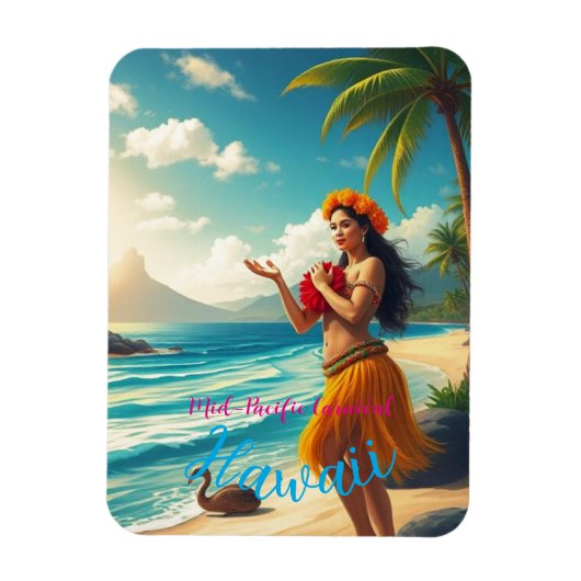 stijl Hawaiian Travel Honolulu Hula Meisje Magneet (Verticaal)