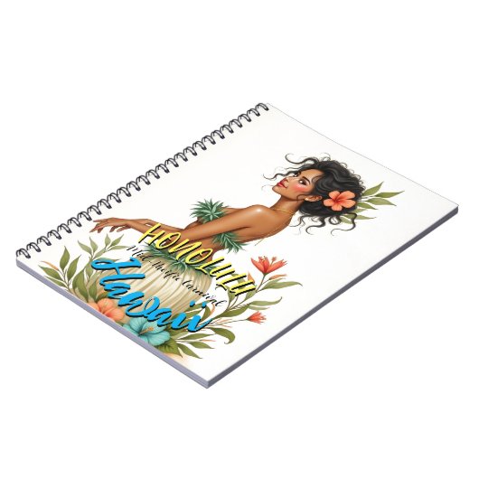  stijl Hawaiian Travel Honolulu Hula Meisje Notitieboek (Linkerzijde)