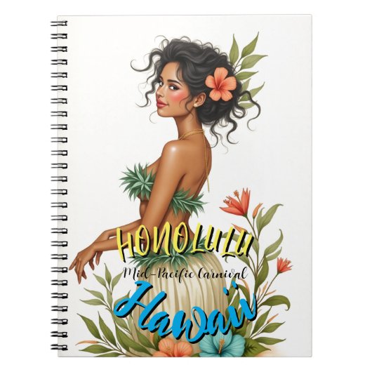  stijl Hawaiian Travel Honolulu Hula Meisje Notitieboek (Voorkant)
