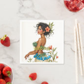  stijl Hawaiian Travel Honolulu Hula Meisje Servet (Insitu)