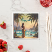  stijl Hawaiian Travel Honolulu Hula Meisje Servet (Insitu)