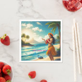 stijl Hawaiian Travel Honolulu Hula Meisje Servet (Insitu)